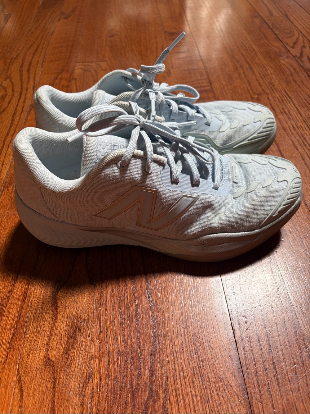 New Balance Pale Gray Lace-Up Trainers